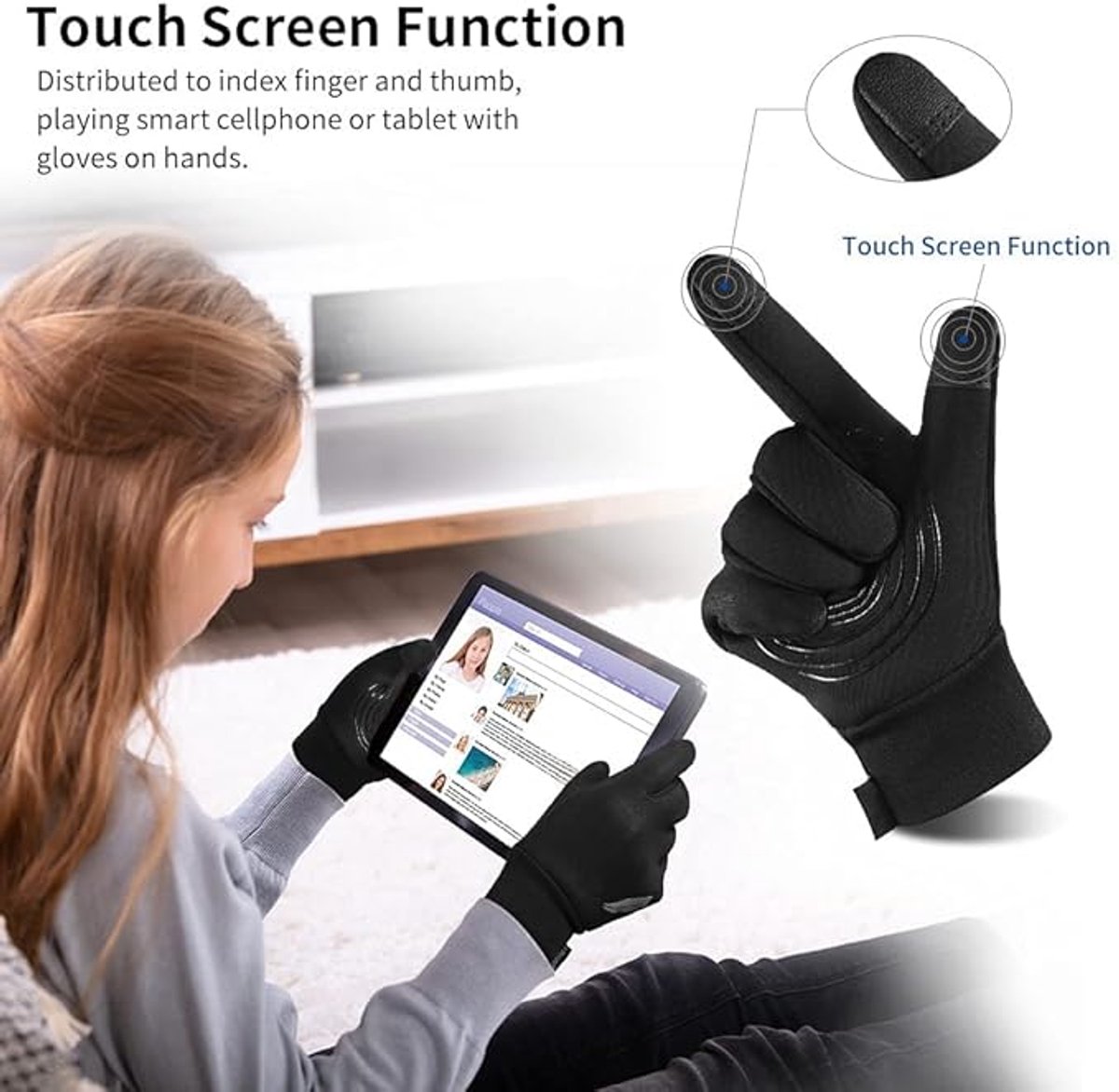 Gloves - Winter Gloves - Cycling Gloves - Running Gloves - Outdoor Sports Gloves - Children's Winter Gloves - Touchscreen Compatible - Thick, Waterproof, Windproof and Non-Slip - Warm Fleece - Gift for Boys and Girls - Image 6