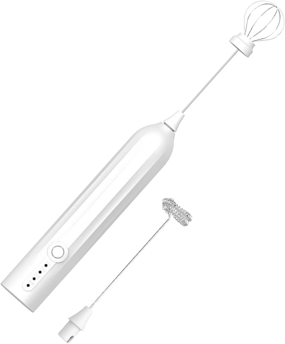 Electric milk frother, manual, rechargeable, mini whisk, USB rechargeable, 3 speeds, for lattes, cappuccinos, coffee, cream, hot chocolate, eggs, etc. - Image 1