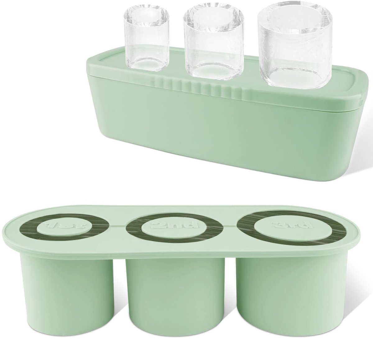 Ice Cube Tray - Silicone Ice Cube Tray - Ice Cube Mold - Ice Cube Mold - For chilling cocktails, whiskey, drinks, coffee, ice cubes - 40 oz - Green - Image 1