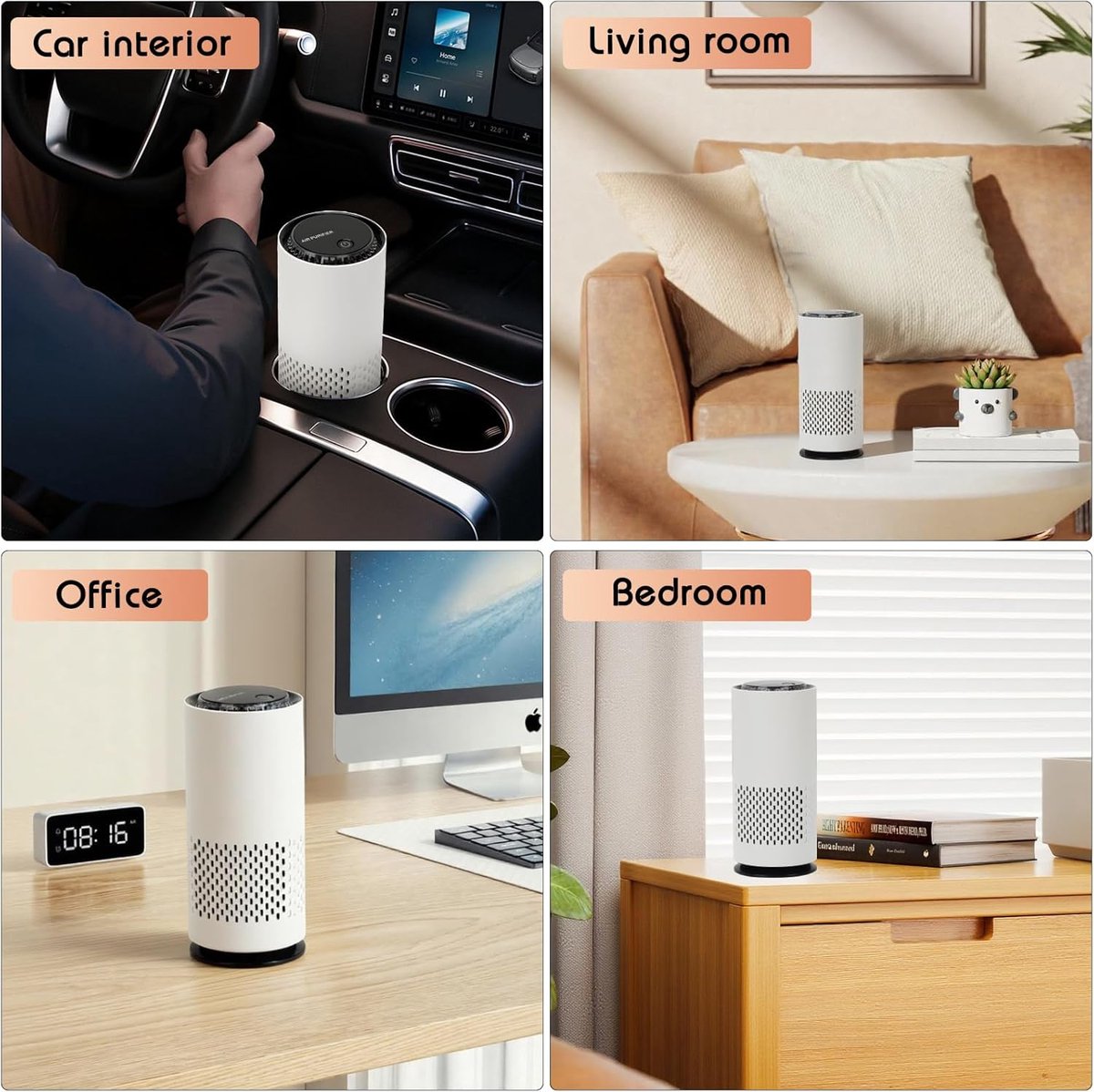 Air purifier - Negative ion air purifier - Air purifier for the home - Rooms up to 20 m² - Negative ion air purifier - Deodorizer - Ionizer - Wit - Image 5
