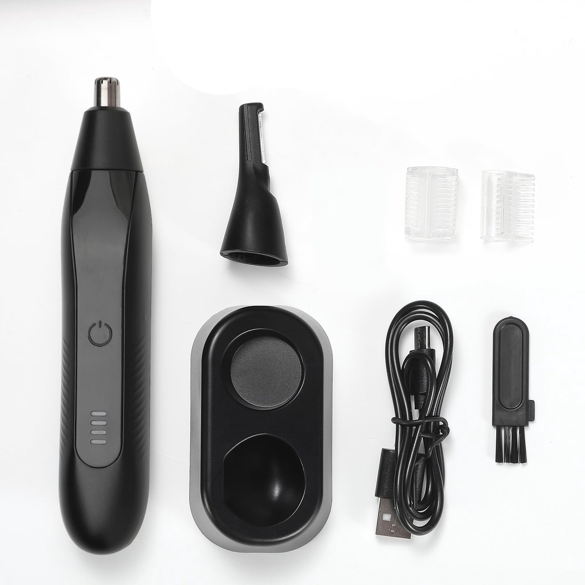 2-in-1 Nose Trimmer - Nose Trimmer - Eyebrow Trimmer - Men's - Women's - Nose Trimmer - Washable - USB Rechargeable - Black - Image 1