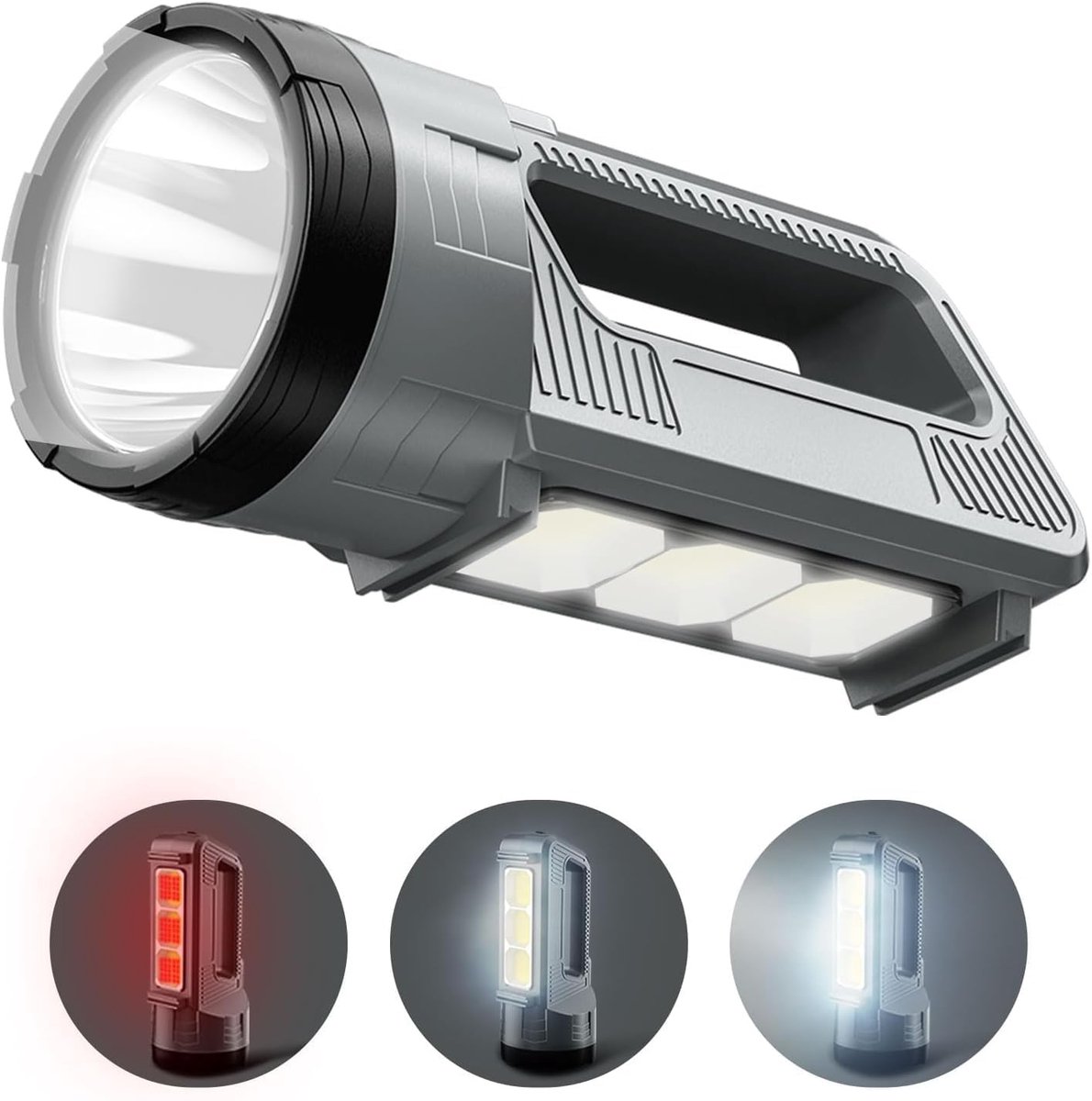 Rechargeable LED flashlight, powerful 6000 lumen outdoor emergency flashlight with 6 modes, USB data cable, IPX4 waterproof flashlight, suitable for camping/home/emergency use. - Image 1