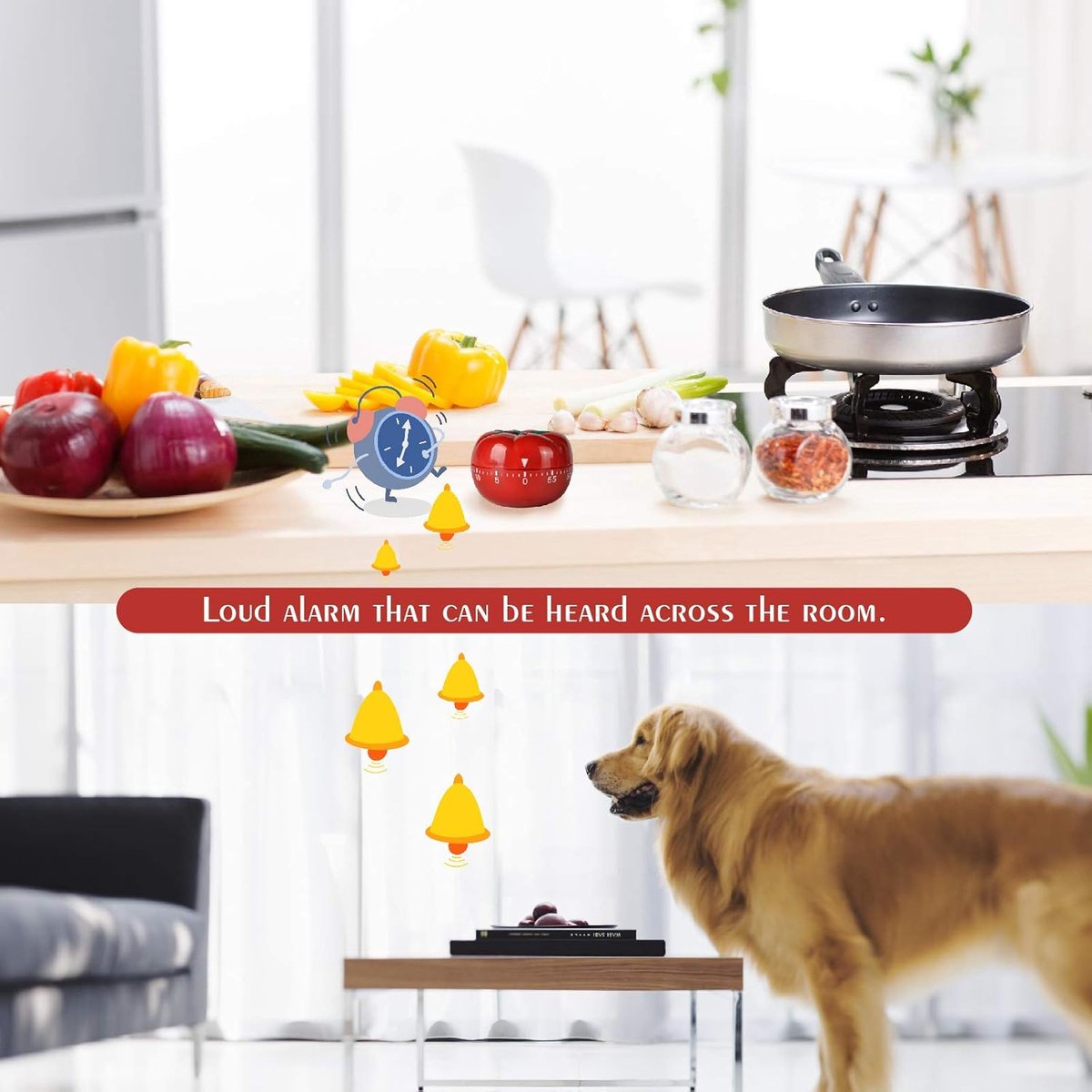 Mechanical Kitchen Timer with Tomato-Shaped Countdown - Image 3