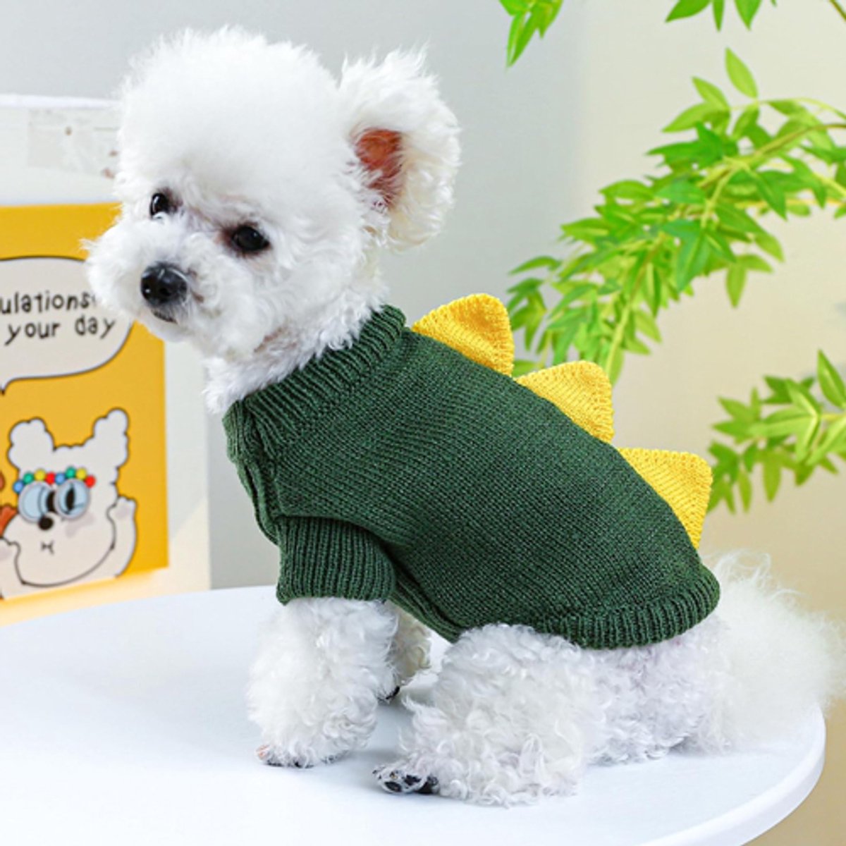 Dog Coat - Dog Sweater - Sweaters for Small Dogs - Dog Sweater - Cute Dinosaur Sweater - Soft and Comfortable Winter Clothes - Warm Knit Cat Sweater - Perfect for Christmas - Puppy Shirts - Christmas - Size L - Image 5