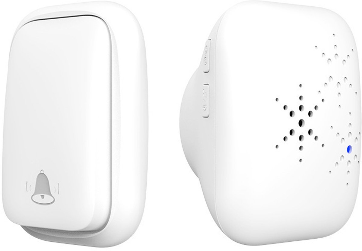 Wireless Doorbell - Doorbells - Wireless Doorbell - Standalone Doorbell - No Battery Required - Wireless Doorbell - 150m Range, Waterproof Button - With 38 Ringtones - 4 Volume Levels and LED - With - Image 1