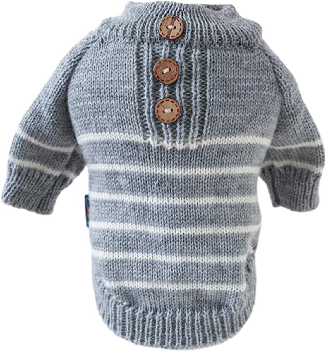 Dog Coat - Dog Sweater - Dog Jumpsuit - Cat Overalls - Striped Puppy Sweater Coat - Puppy Pyjamas - Dog Sweatshirt - Perfect for Party Costumes - Grijs - Party Decoration - Christmas - Size XL - Image 1