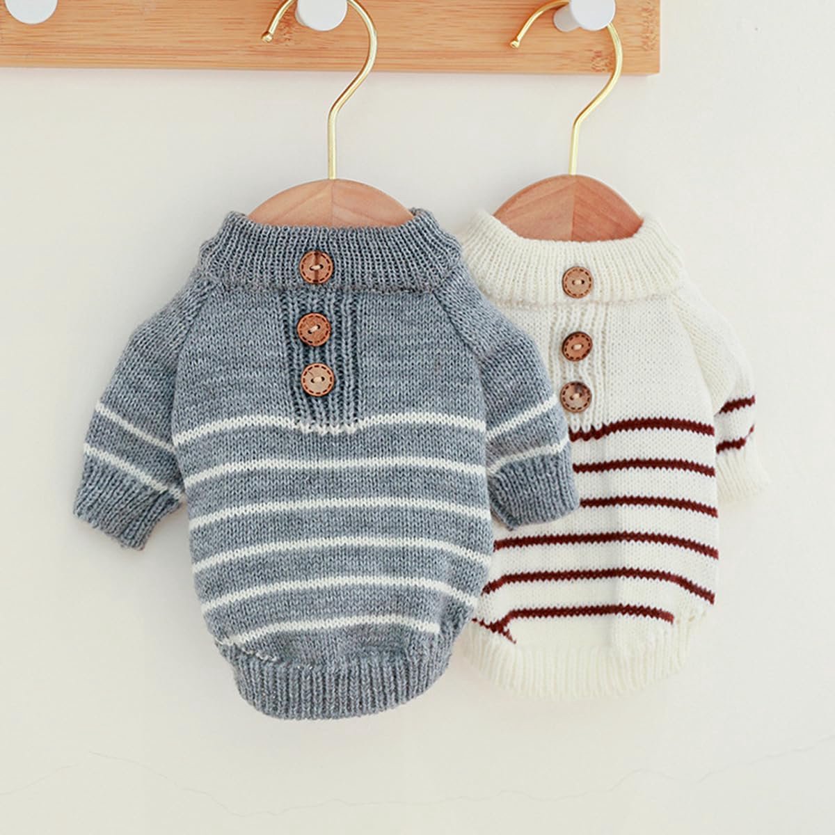 Dog Coat - Dog Sweater - Dog Jumpsuit - Cat Overalls - Striped Puppy Sweater Coat - Puppy Pyjamas - Dog Sweatshirt - Perfect for Party Costumes - Grijs - Party Decoration - Christmas - Size XL - Image 3