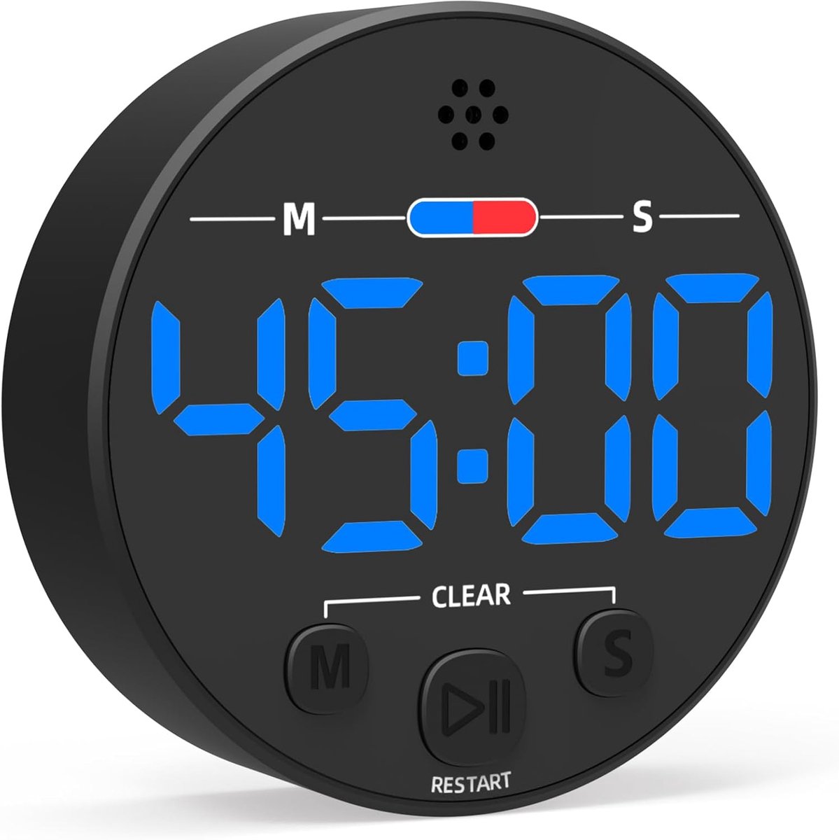 Digital Timer - Digital Kitchen Timer - Smart Timer - LED Display - Magnetic - Addition/Subtraction - Learn to Tell Time - Analog Kitchen Timer - Black - Image 1