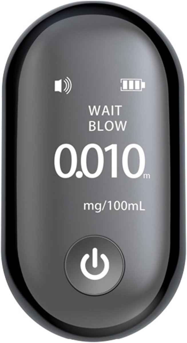 Breathalyzer - Rechargeable breathalyzer - Digital breathalyzer - Digital breathalyzer without mouthpiece - Breathalyzer with detector - Alarm with LED display - Image 1