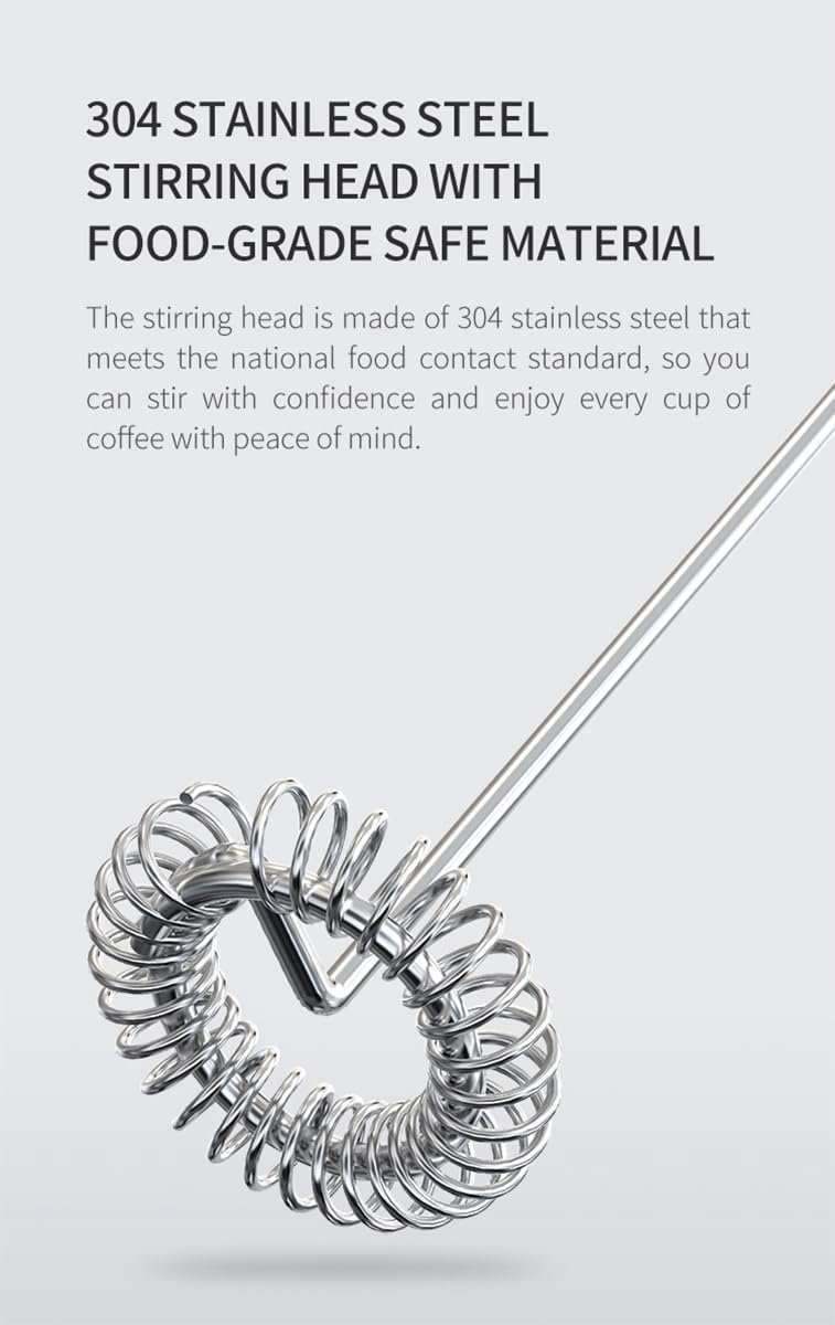 Milk frother - Milk frother - Electric milk frother - Milk frother with stand - Portable battery-operated milk frother - Manual milk frother with stand - Handheld frother for coffee blender - For lattes, cappuccinos, and coffee cream - Image 5