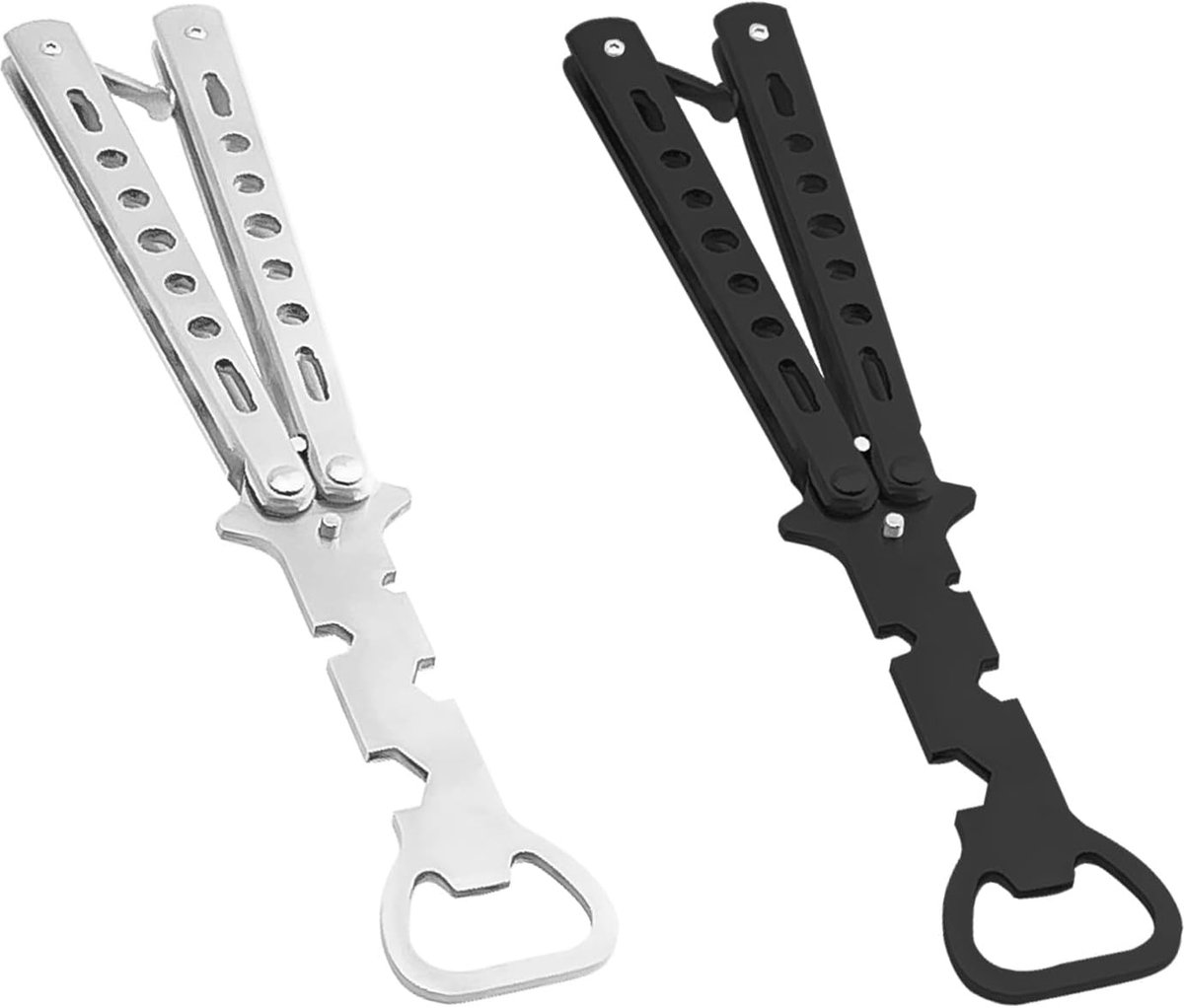 Bottle opener - set of 2 bottle openers - butterfly bottle opener - beer bottle opener - multifunctional bottle opener - butterfly bottle opener - for beer - soft drinks - cocktail shaker bar supplies - Image 1