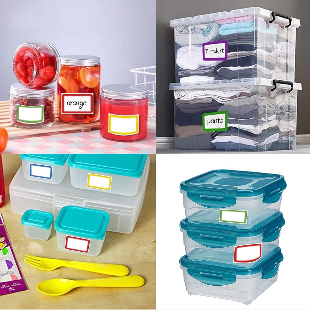 Self-adhesive name labels - Freezer stickers - Moving stickers - Waterproof - Self-adhesive labels - For office, school, gifts, kitchen, bottles, files - 300 pieces - Multi - Image 2