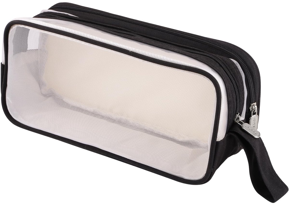 Large capacity transparent pencil case with compartments - 22.5 x 7.5 x 9.5 cm - For School, Boys, Girls and Adults - Image 1