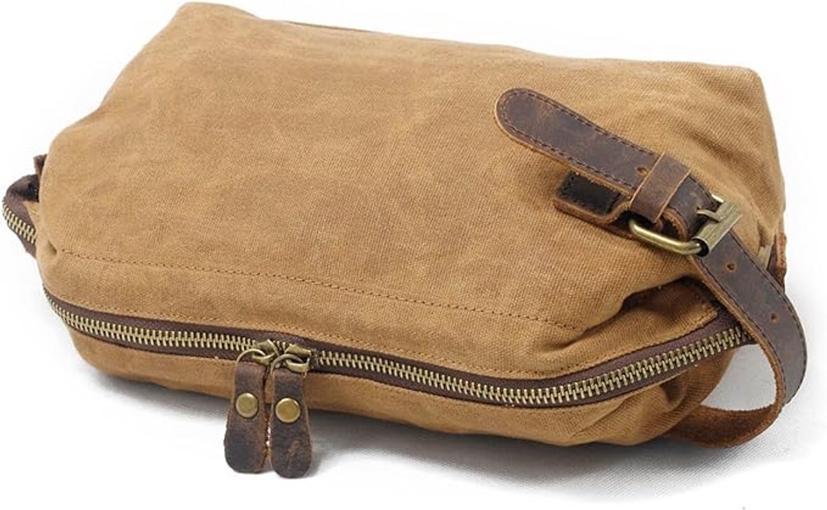 Men's Toiletry Bag - Women's Toiletry Bag - Toiletry Bag with Hook - Waterproof Vintage Canvas - Suitable for Men and Women - Makeup Bag - Travel Toiletry Bag - Image 1