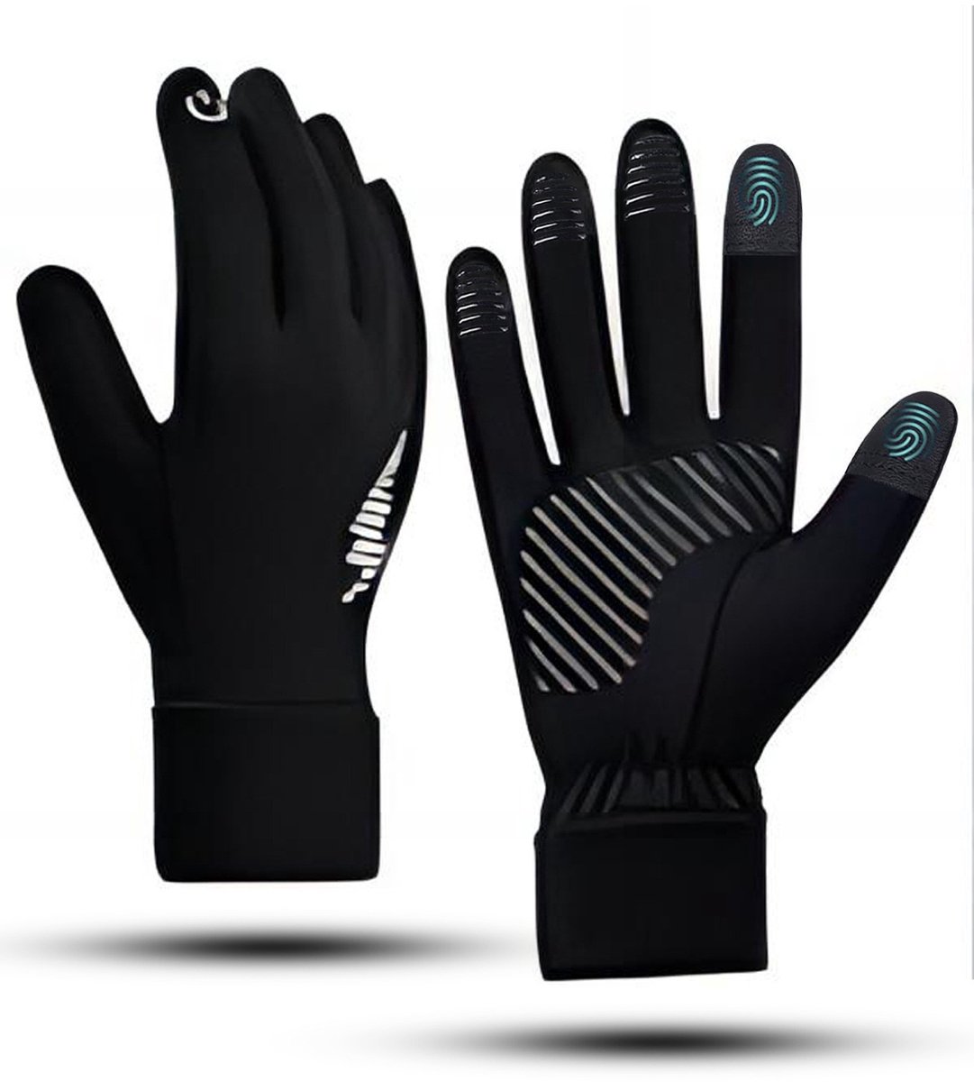 Gloves - Cycling gloves - Winter gloves - Waterproof gloves - Warm winter gloves - Windproof gloves - For driving - Biking - Skiing and working outdoors in cold weather - For men and women - Touchscreen compatible (M) - Image 2