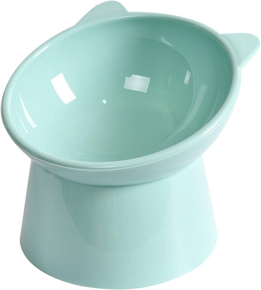 Cat bowl - Feeders - Tilting bowl - Anti-vomiting - Angled design - Blue - Perfect for cats - Indoor use - Pet accessories - Green - Image 1