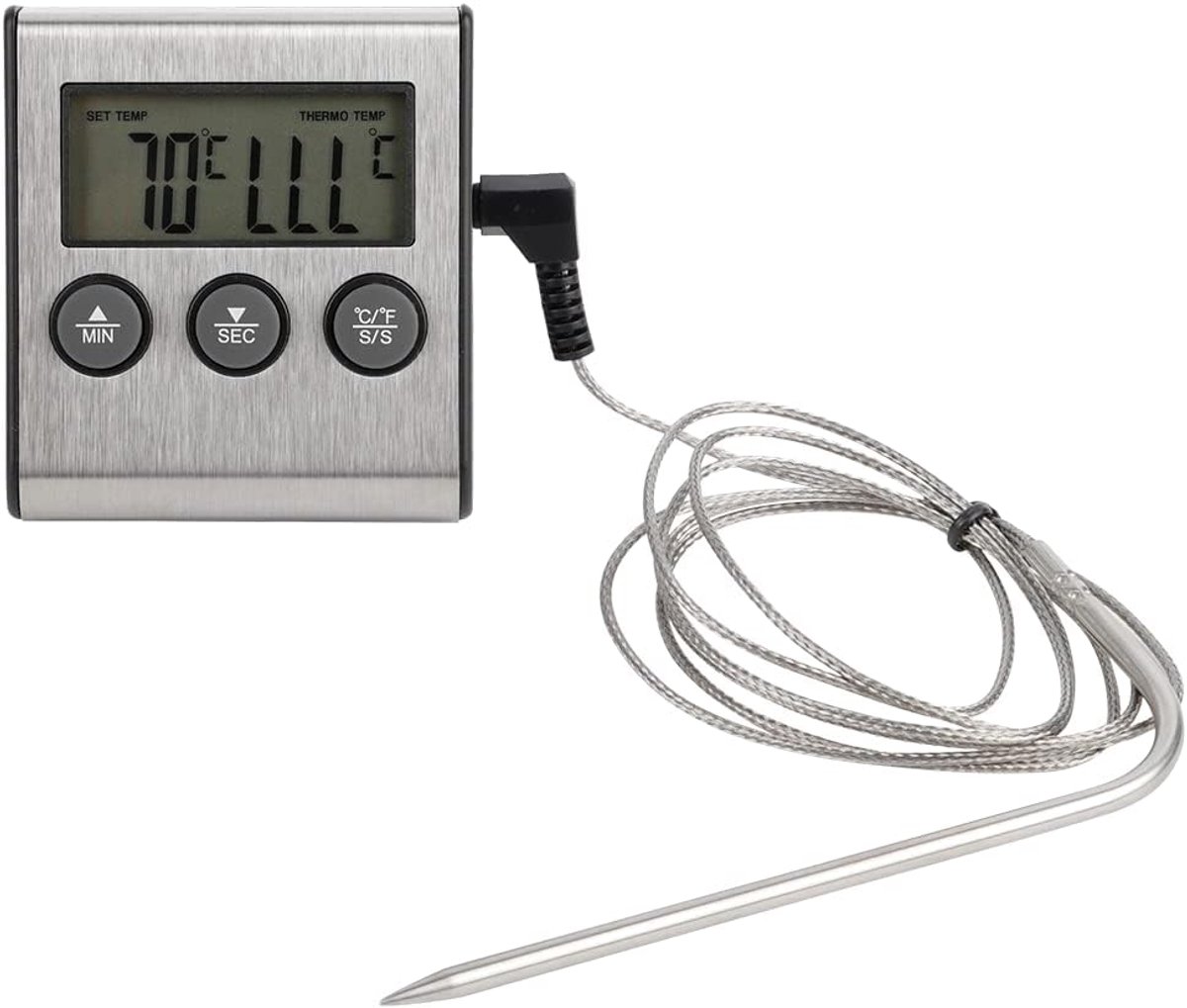 Food Thermometer - Meat Thermometer - Grill Thermometer - Meat Cooking Probe - Accurate Digital Kitchen Thermometer with Timer - Suitable for Cooking and Outdoor Grilling - Image 6