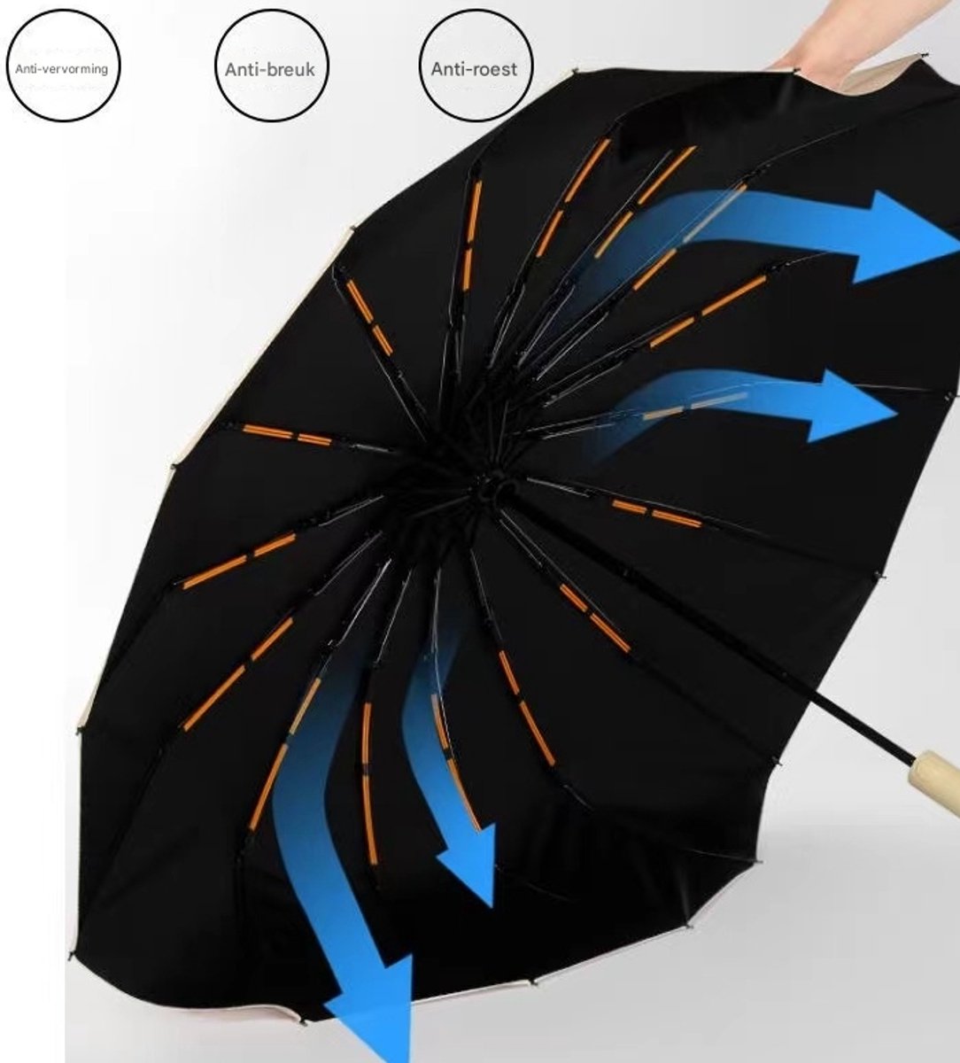 Windproof umbrella, sun protection, pocket umbrella, windproof, weatherproof, automatic open and close, 190T nylon umbrella, waterproof, unisex, compact and lightweight, 10 ribs - Image 2