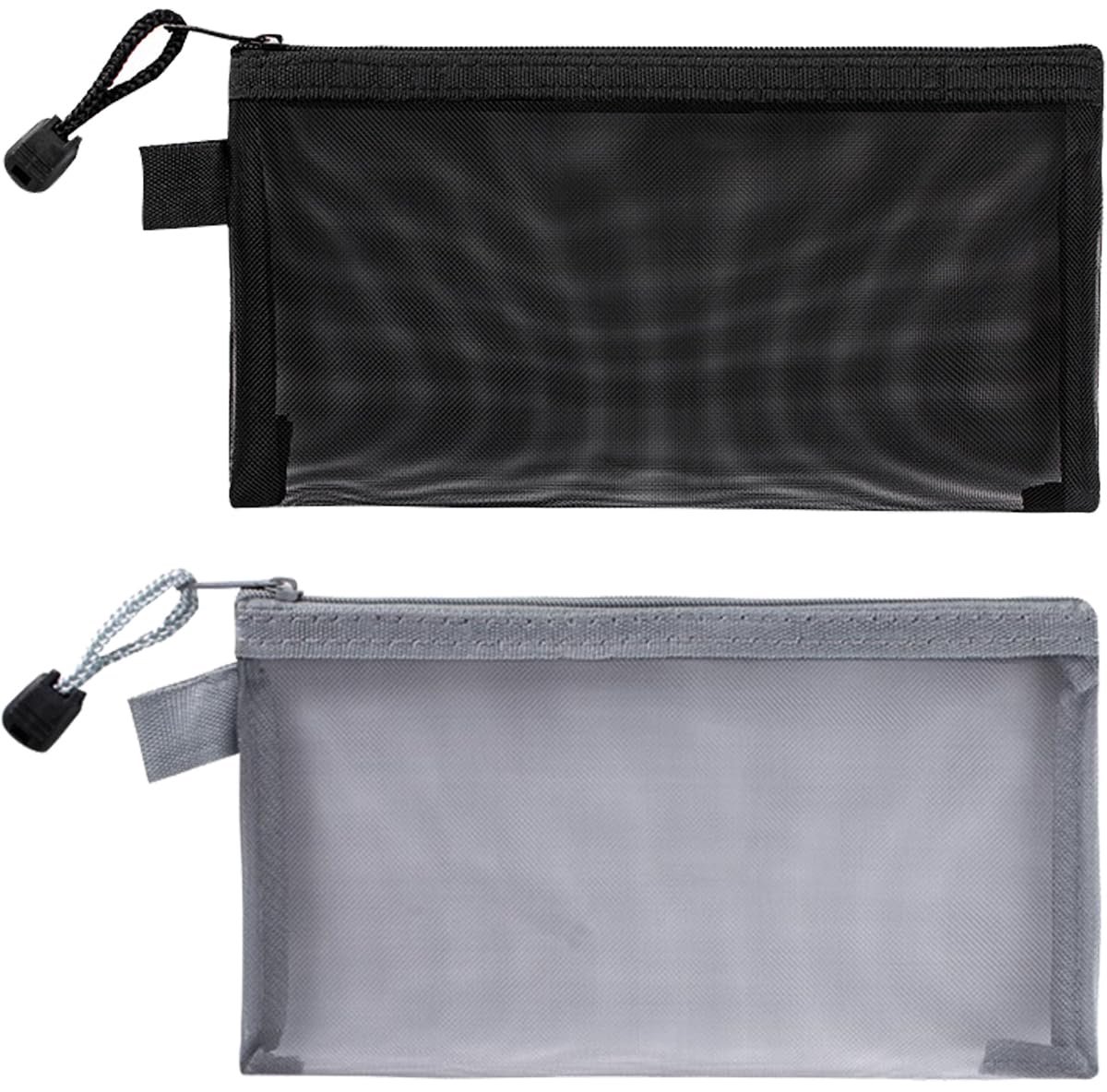 2pcs Transparent pencil case with zipper (21 x 11.5 cm) - Waterproof - For Girls and Boys - Image 1