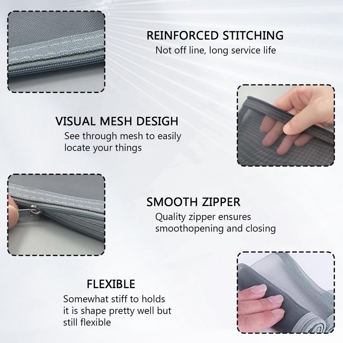 2pcs Transparent pencil case with zipper (21 x 11.5 cm) - Waterproof - For Girls and Boys - Image 2