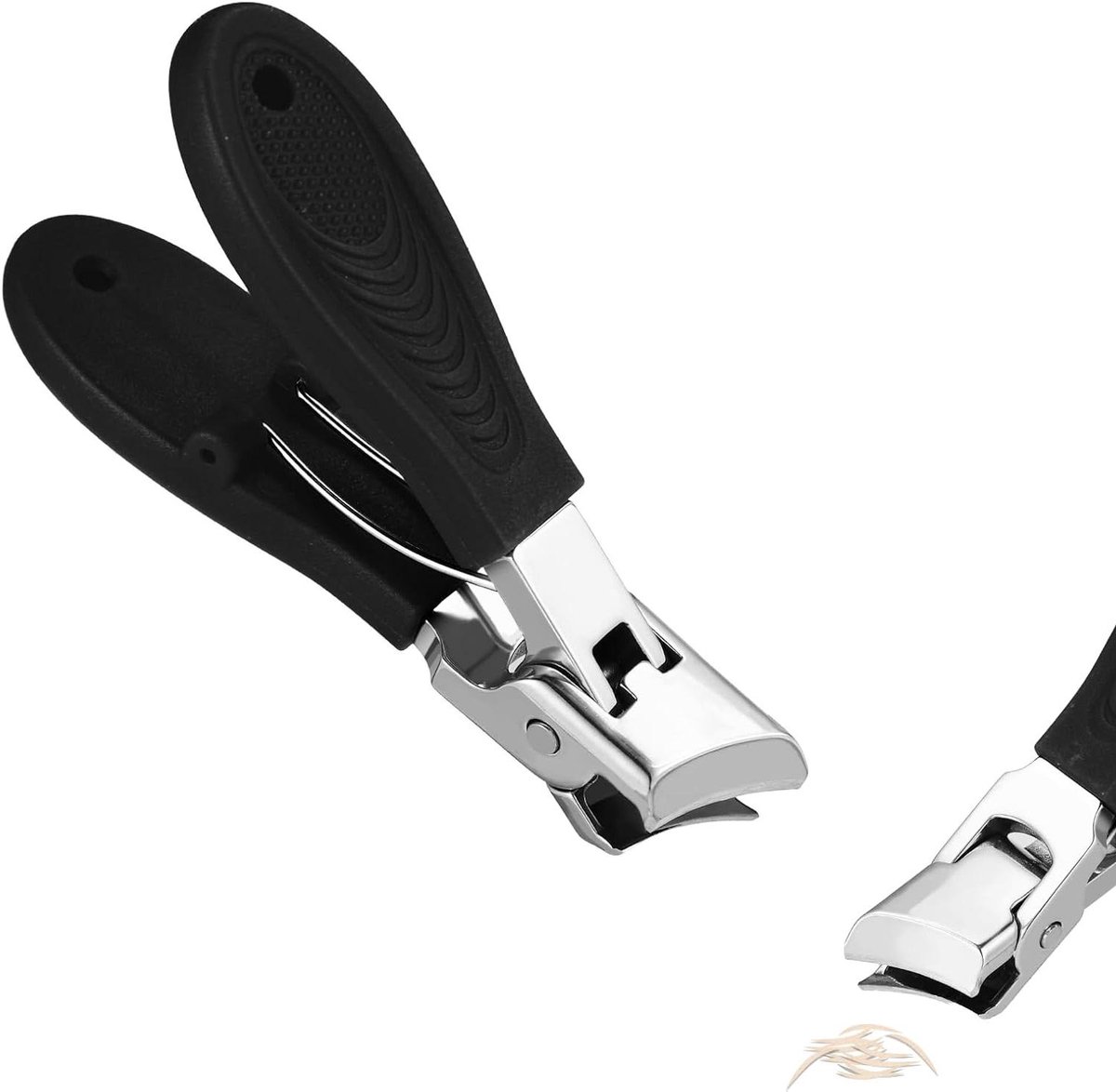 Wide nail clippers 78 x 19 cm - Anti-splash angled nail clippers with wide opening - Nail clippers for hands and feet - Pedicure and manicure tool for men and women (Black) - Image 1