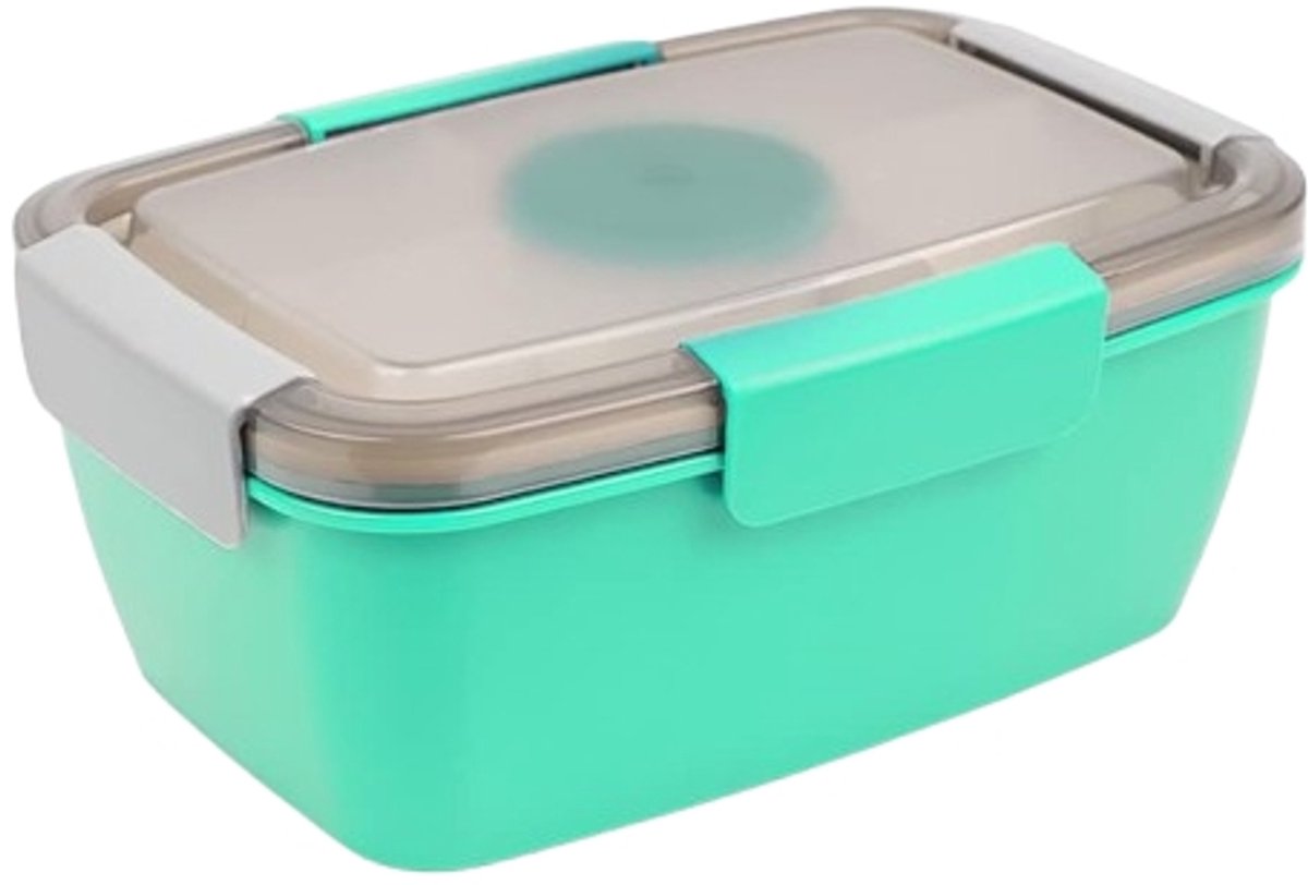 2000ml children's lunch box, adult lunch box with 4 compartments and soup container, salad box with dressing container, lunch box, salad container, microwave and dishwasher safe, BPA free - Image 1