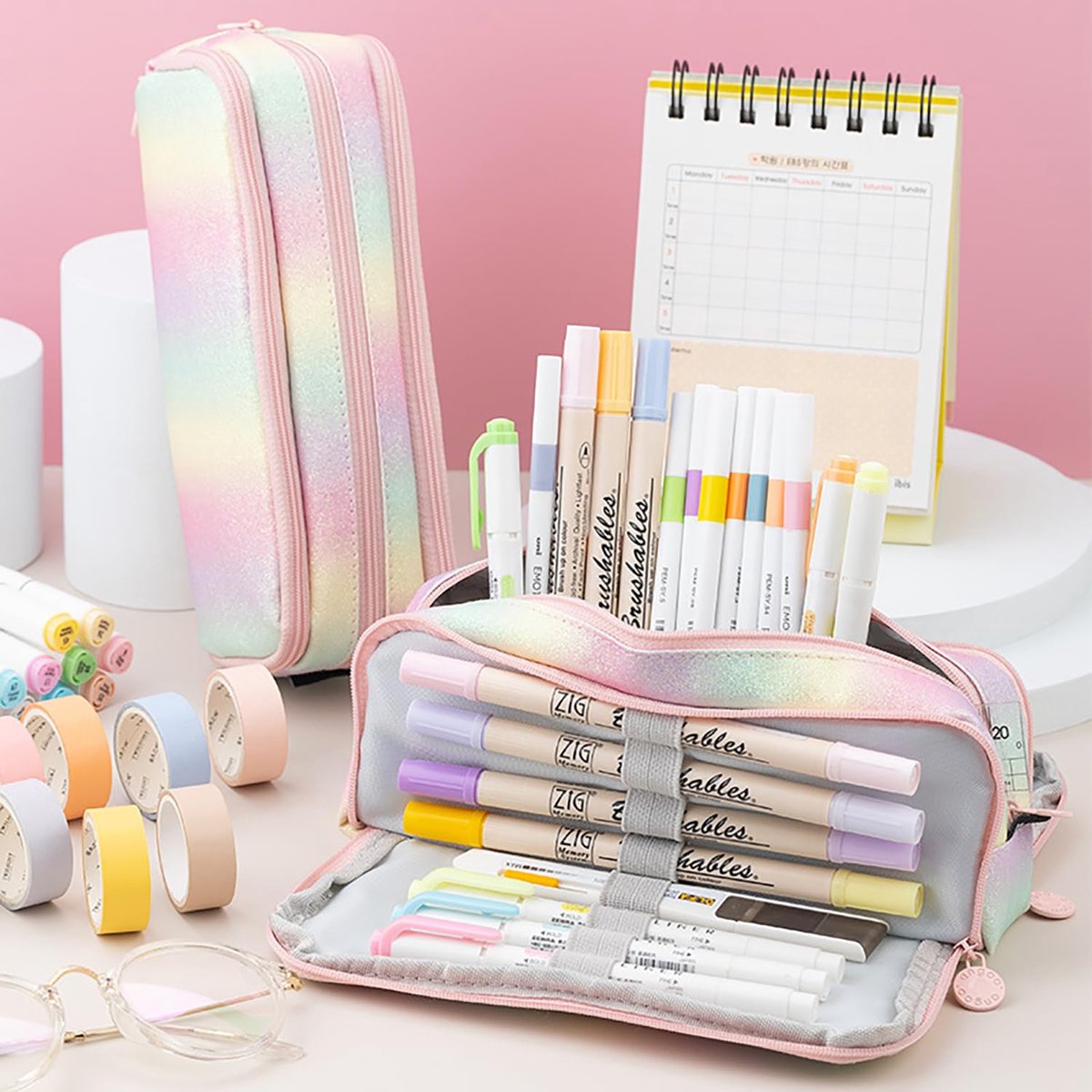 Pencil Case - Large Pencil Case - Boy's Pencil Case - Girl's Pencil Case - School Pencil Cases - School Supplies - with 3 Compartments - for Girls and Boys - Office - Makeup Gift - Image 7
