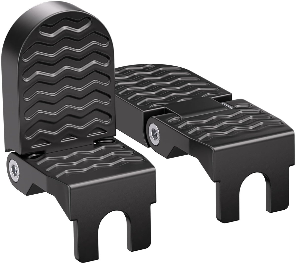 Rear bicycle pedals - Bicycle pedals - pedal - aluminum bicycle pedals - non-slip electric bicycle pedals - folding pedals - for electric bikes, mountain bikes, folding bikes - 15 mm U-slot - black - Image 1