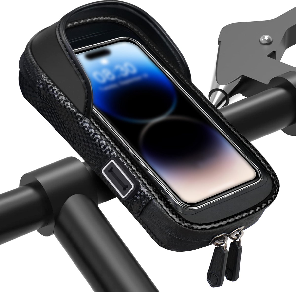 Bicycle phone mount - Mobile phone holder - Waterproof bicycle phone mount - With rotation - Universal bicycle phone mount - For smartphones under 6.5 inches - Image 1