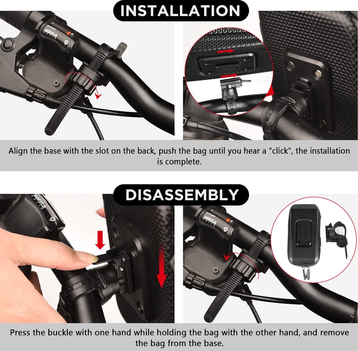 Bicycle phone mount - Mobile phone holder - Waterproof bicycle phone mount - With rotation - Universal bicycle phone mount - For smartphones under 6.5 inches - Image 7