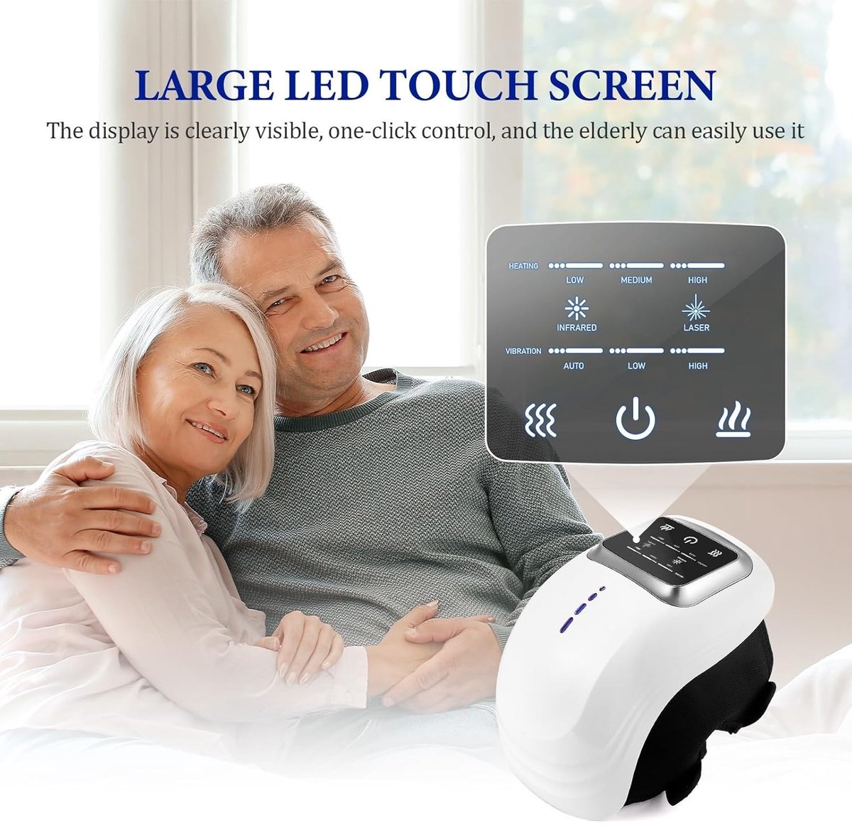 Rechargeable cordless knee massager - LED screen - For swollen and painful joints - 3 intensity levels - Temperature control - Image 8