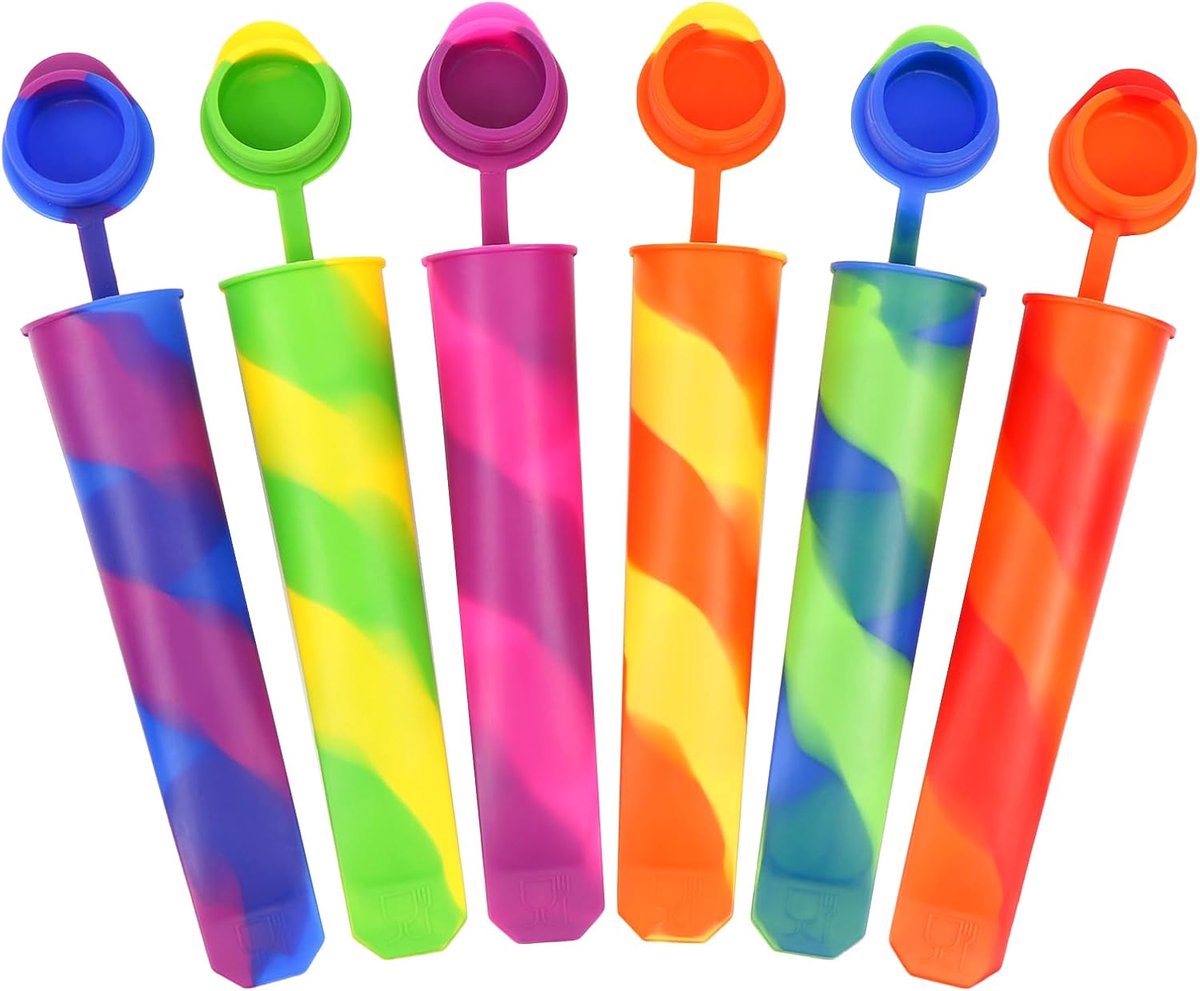 Ice Pop Mold - Ice Pop Mold - Set of 6 Ice Pops - Ice Pop Mold with Lid - Silicone Ice Pop Mold - Reusable Ice Pop Mold for Kids - BPA Free - Image 1