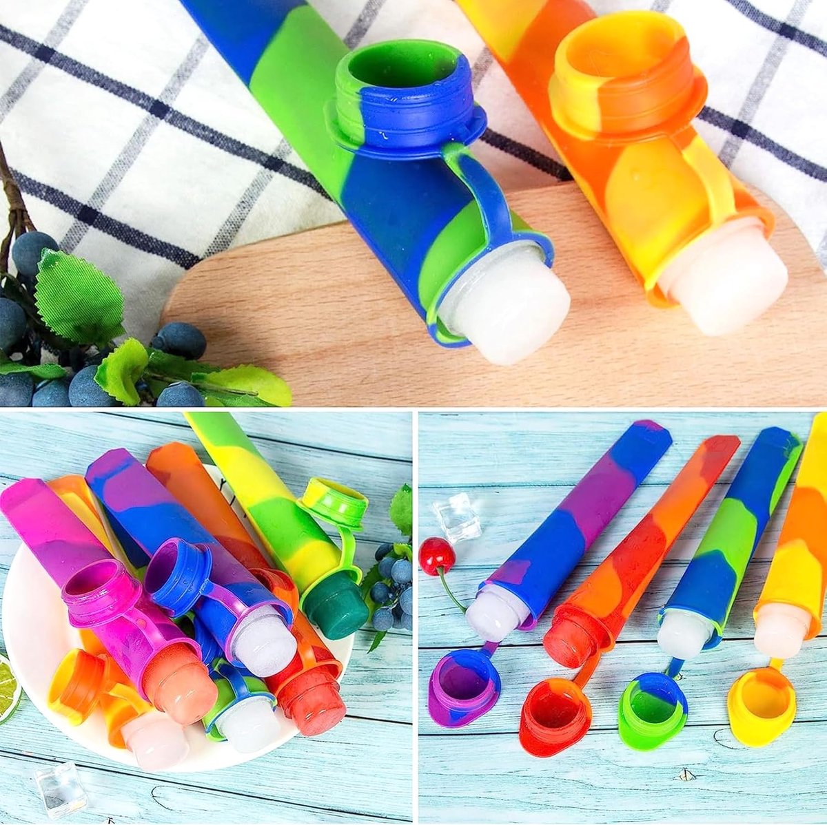 Ice Pop Mold - Ice Pop Mold - Set of 6 Ice Pops - Ice Pop Mold with Lid - Silicone Ice Pop Mold - Reusable Ice Pop Mold for Kids - BPA Free - Image 3
