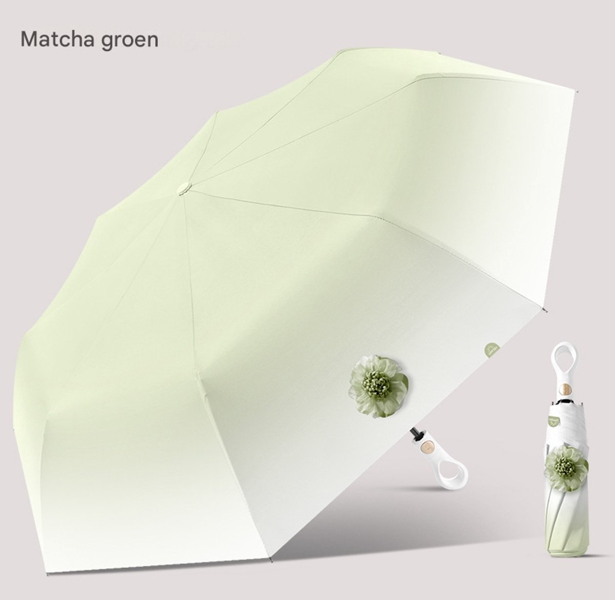 Small Folding Umbrella, Sun Protection, 8 Ribs, Travel, Automatic Open and Close with Button, Handle, Ring, Creative Outdoor, Anti-UV, Compact Suitcase Umbrella, Pocket Umbrella for Women and Children - Image 2