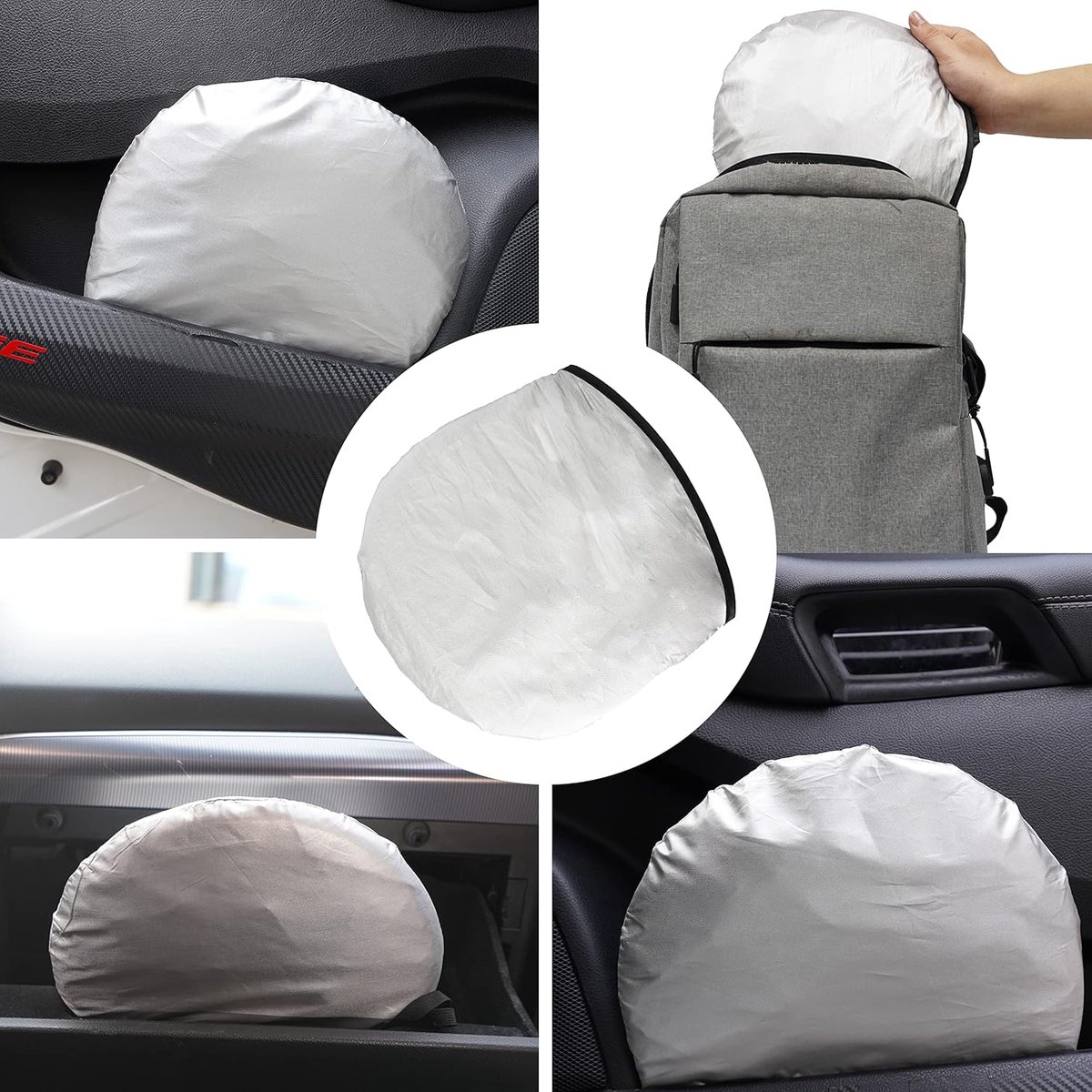 Car accessories - Car sunshade - Car sunshade - Car windshield sunshade - Universal car windshield sunshade - Foldable - UV resistant - Fits most vehicles (150 x 70 cm) - Image 2