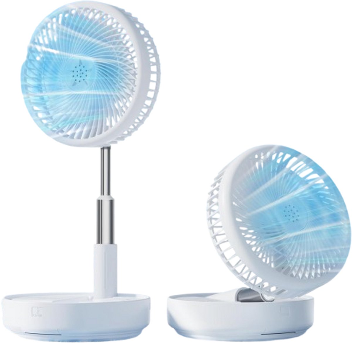 Fan - Small fan - Portable fan - Adjustable height portable oscillating fan - With remote control - Foldable - 4 speeds - For bedroom, office, travel - 7.7 inches - With - Image 6