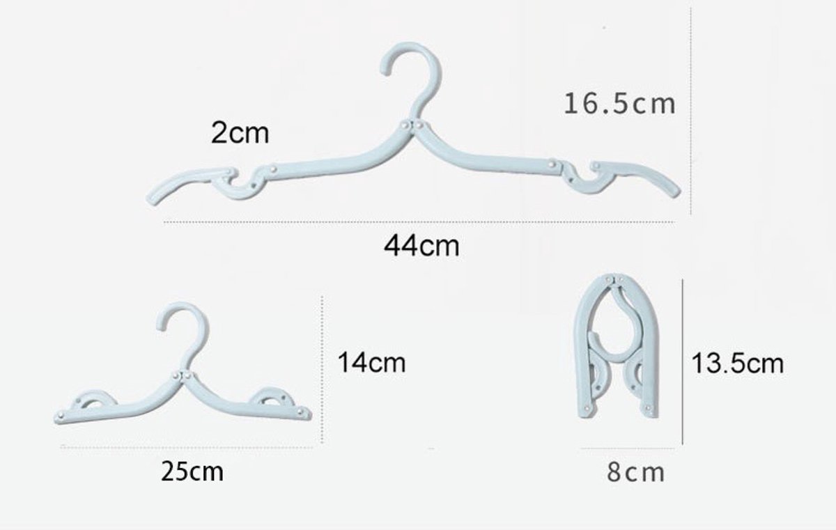 Hangers - Plastic Hangers - Set of 16 foldable plastic travel hangers - Space-saving and non-slip hangers - Multifunctional travel accessory - Suitable for home, hotel, travel and camping - Image 4