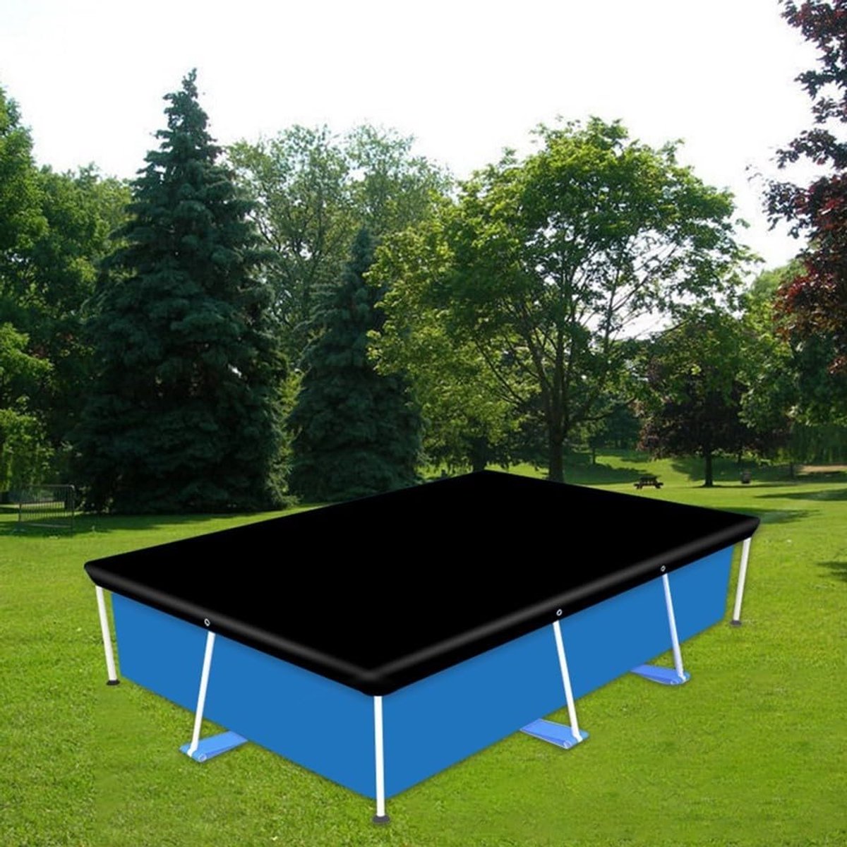 Waterproof cover - Dust cover - Outdoor pool cover 221 x 150 cm Black Oxford fabric - UV protection - Waterproof, heat-reflective - Dust cover - Image 4