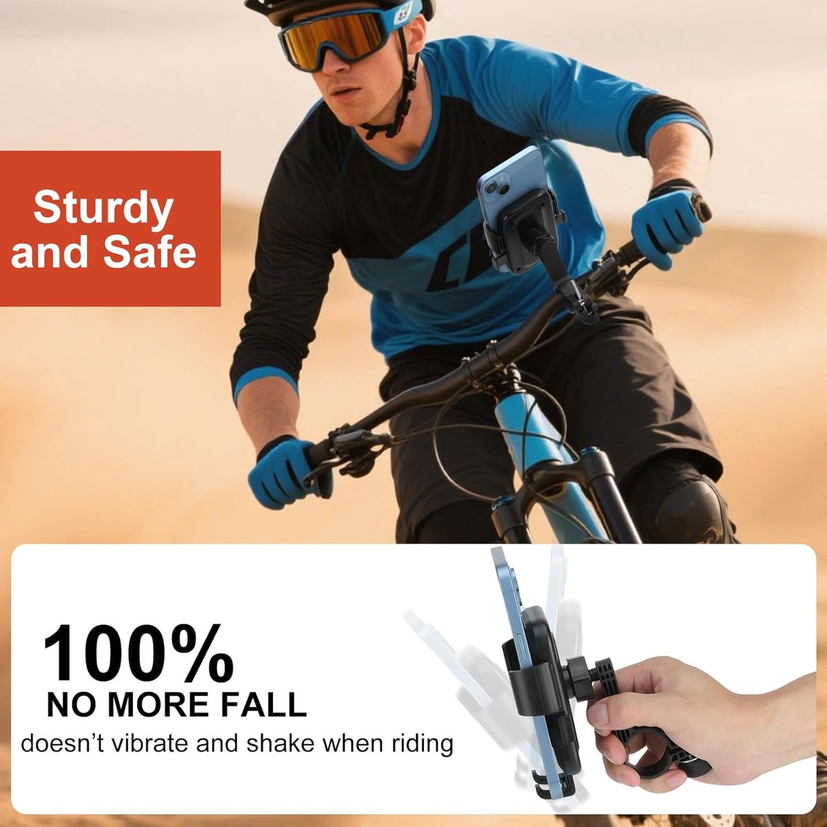 Bicycle Phone Holder - Motorcycle Phone Holder - 1 Second Automatic Locking - 360 Degree Rotating Bicycle Handlebar Phone Holder - Suitable for Mountain Bikes, Electric Scooters, and Other Models - Image 3