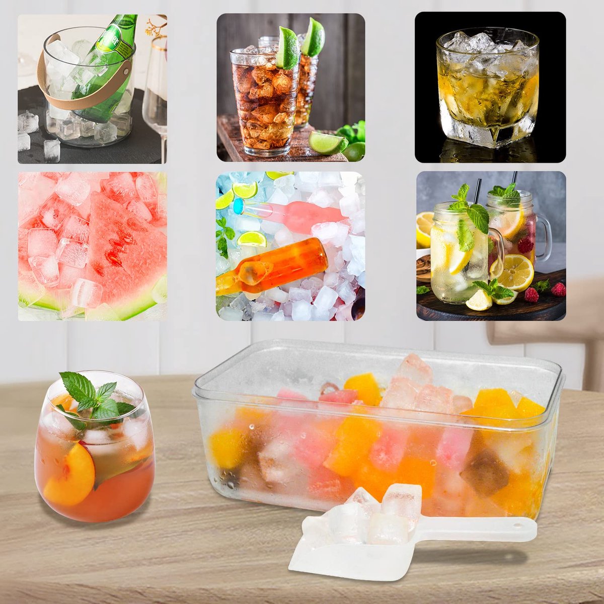 Frozen Ice Cube Trays - Food Grade Ice Cube Molds with Lids - Ice Cube Molds - 2 Layers, Blue - Releases all ice cubes in one second - Ice Cube Molds - Image 6