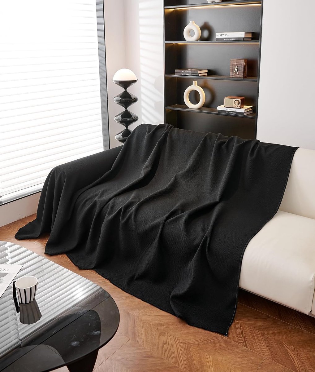 Sofa cover - Corner sofa cover - Loveseat cover - All seasons - Sofa cushion - Waterproof sofa cover - Thick ripstop - Polyester sofa cover - Black - Raised - 280 x 180 cm - Image 6