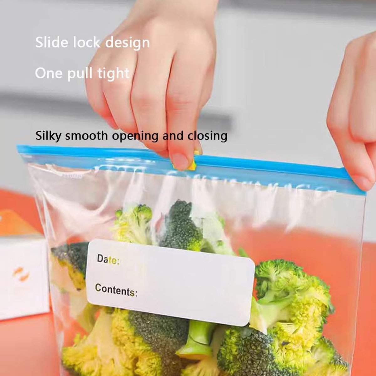 90 pcs Food Storage Bags - Zippered Freezer Bags - Freezer Bags - Stand Zippered (23*14cm) - Image 4