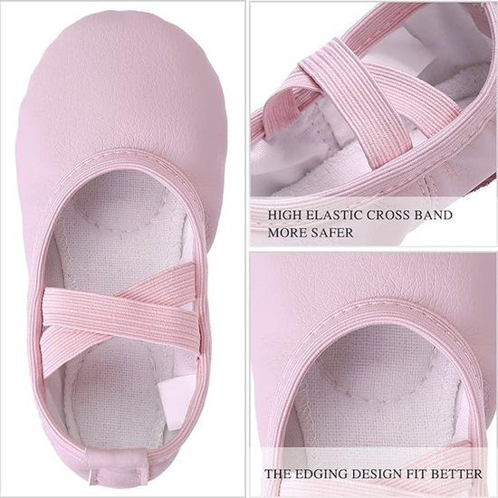 Women's Ballet Shoes – Ballet Shoes for Girls – Purple-Pink – Soft PU Leather Dance Shoes with Non-Slip Sole – Suitable for Ballet, Yoga & Home Use – For 10.5 UK Child - Image 5
