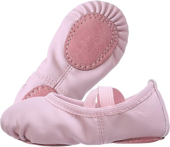 Women's Ballet Shoes – Ballet Shoes for Girls – Purple-Pink – Soft PU Leather Dance Shoes with Non-Slip Sole – Suitable for Ballet, Yoga & Home Use – For 11 UK Child - Image 4