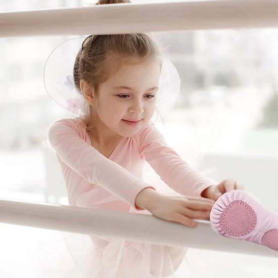 Women's Ballet Shoes – Ballet Shoes for Girls – Purple-Pink – Soft PU Leather Dance Shoes with Non-Slip Sole – Suitable for Ballet, Yoga & Home Use – For 1 UK - Image 3