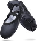 Women's Ballet Shoes – Ballet Shoes for Girls – Black – Soft PU Leather Dance Shoes with Non-Slip Sole – Suitable for Ballet, Yoga & Home Use – For 1 UK - Image 1
