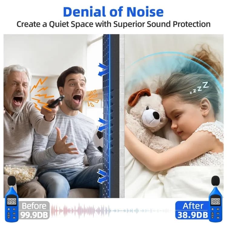 12-Pack Self-Adhesive Sound Absorbing Foam Wall Tiles, 30x30x2.5 cm, High Density - Image 5