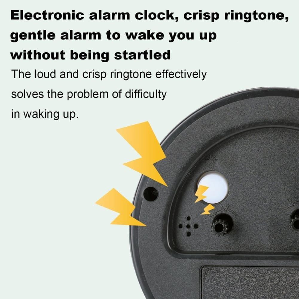 Silent Alarm Clock with Night Light and Backlight, Metal Clock for Bedrooms and Travel, Black - Image 8