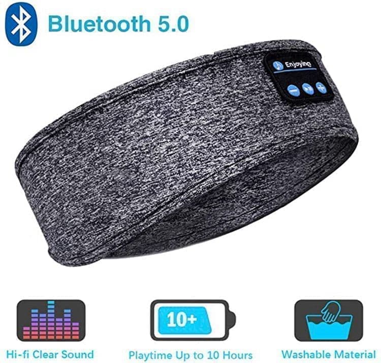 Bluetooth Sleep Headphones Headband with Eye Mask, One Size - Image 3