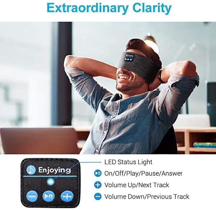 Bluetooth Sleep Headphones Headband with Eye Mask, One Size - Image 7